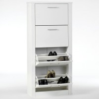 TENNO 4 ajtós-8 rekeszes cipőskomód fehér színben.(84021)